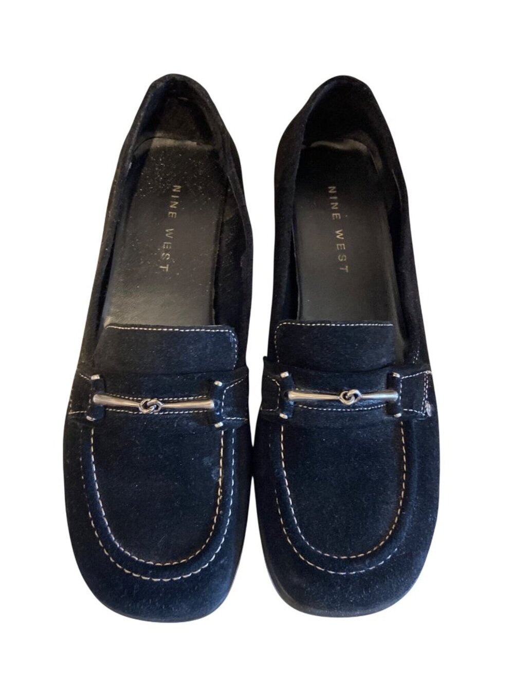 Nine West Black Suede Horsebit Loafers Women's Size 9.5 Slip-On Flats